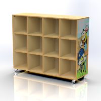 Meuble de rangement imprimé à 12 cases avec tableau effaçable