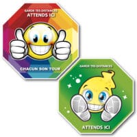 Autocollants plancher de distanciation sociale – Bureau des enseignants