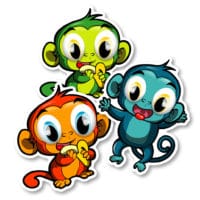 Autocollants d’identification pour le plancher – Singes