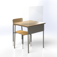 Cubicule de protection adhésif pour pupitre