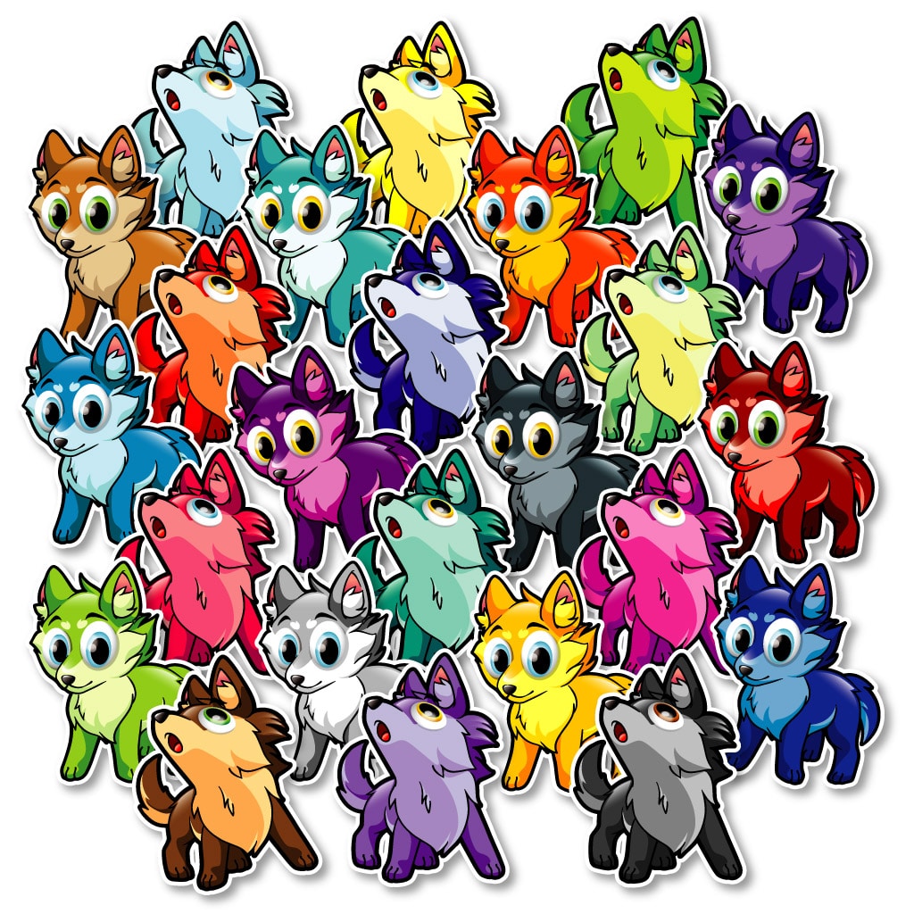 Autocollants d’identification pour le plancher – Loups – Image 2