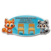 Autocollant mural de distanciation sociale – 1 mètre