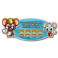 Autocollant mural de distanciation sociale – 2 mètres