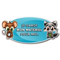 Autocollant mural de distanciation sociale – Je garde mon matériel pour moi