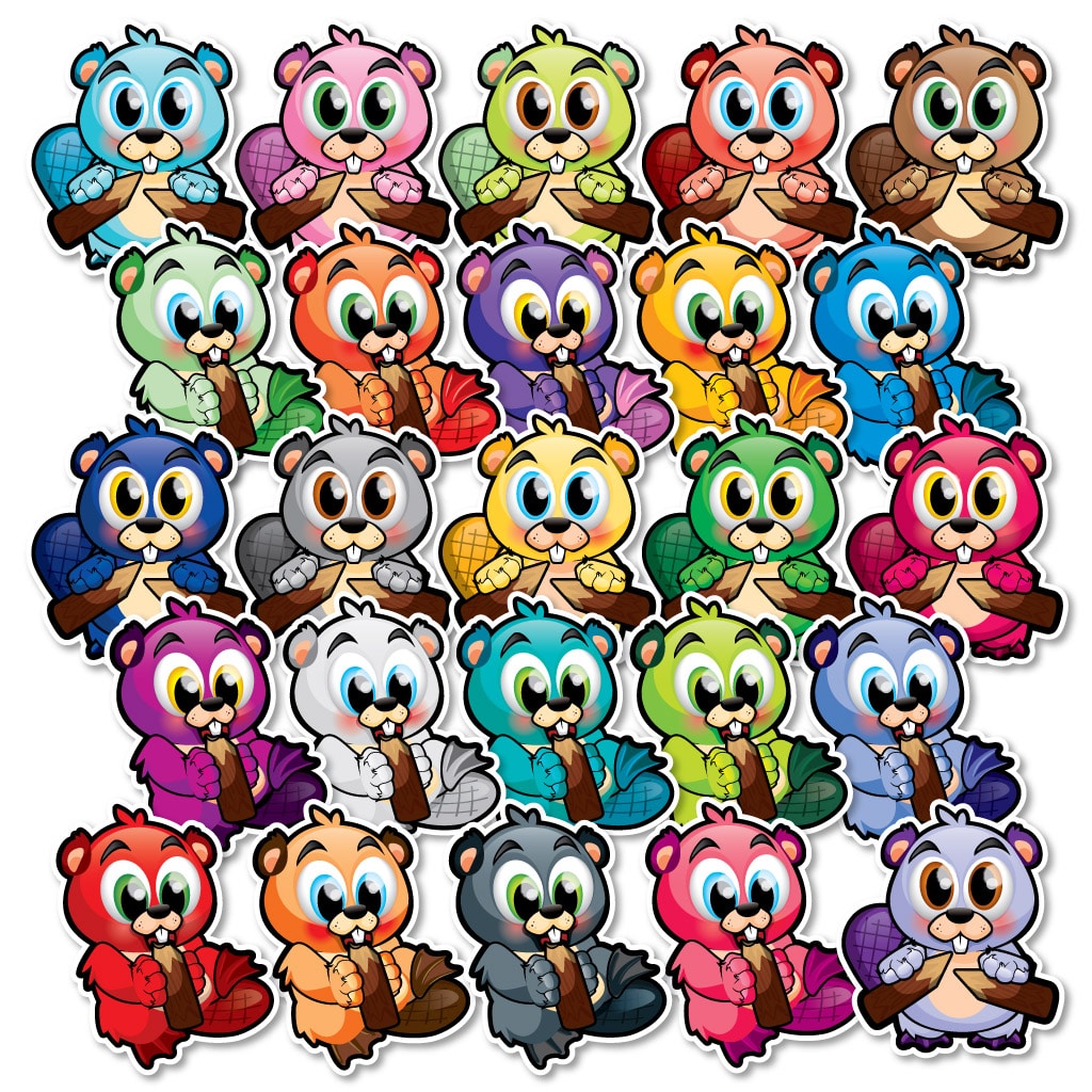 Autocollants d’identification pour le plancher – Castors – Image 2