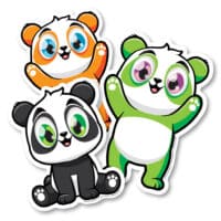 Autocollants d’identification pour le plancher – Pandas