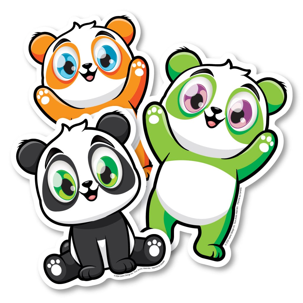 Autocollants d’identification pour le plancher – Pandas